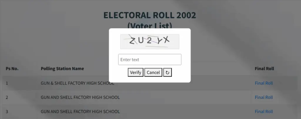 Voter List 2002 Kolkata