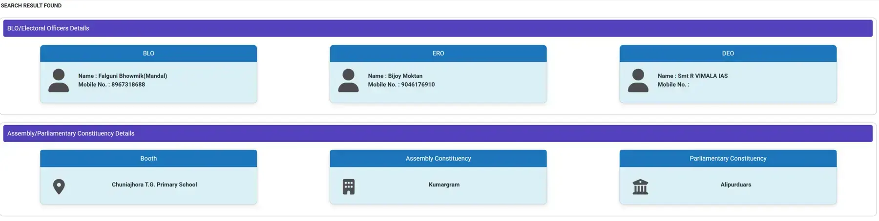 BLO, ERO and DEO Details