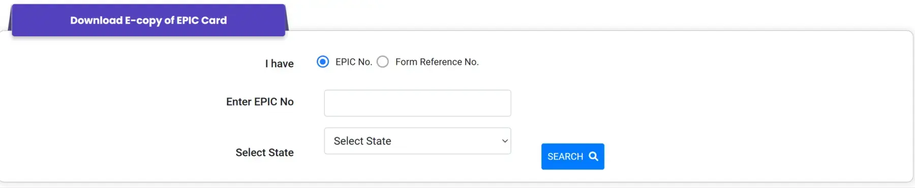 Enter EPIC and Select State