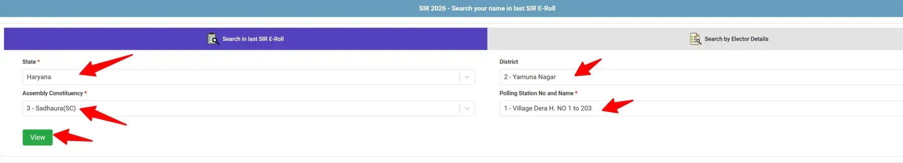 Select State, Distrcit, Assembly & Polling Station