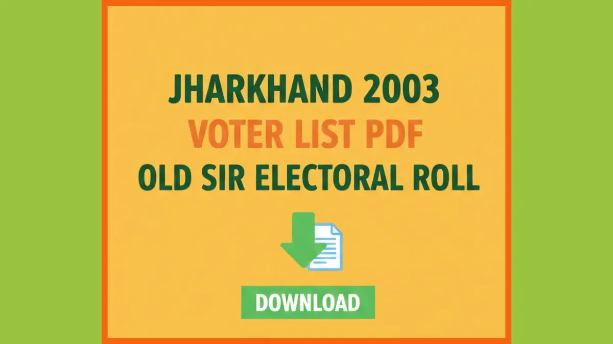 Jharkhand Voter List 2003 PDF