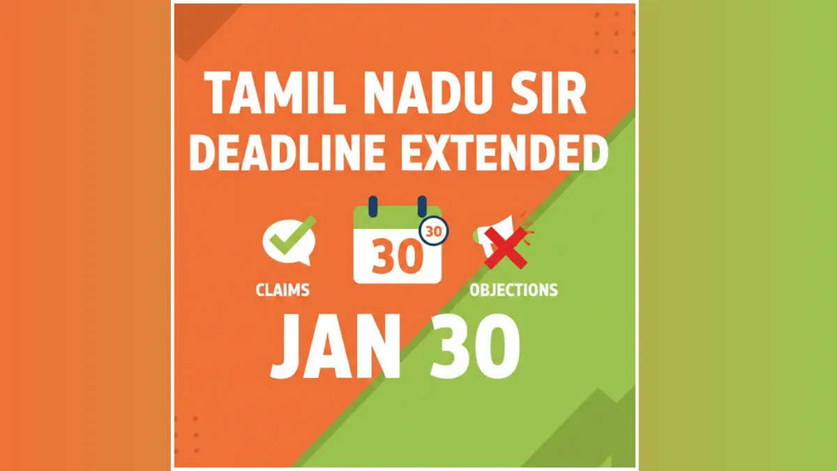 Tamil Nadu SIR Deadline Extended