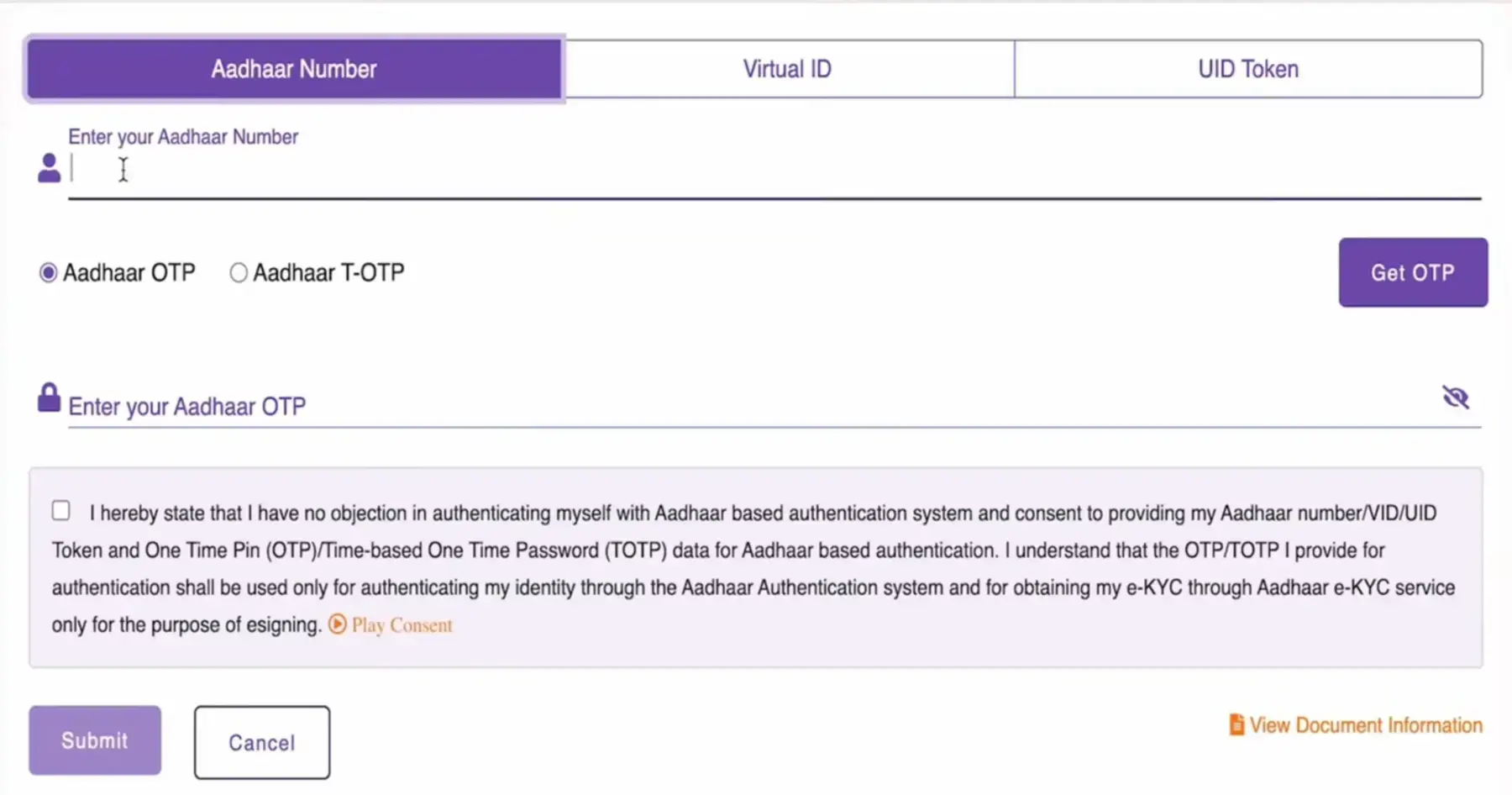 Aadhaar Number Verify