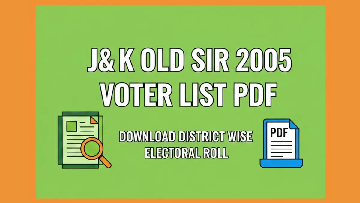 J&K Old SIR 2005 Voter List PDF