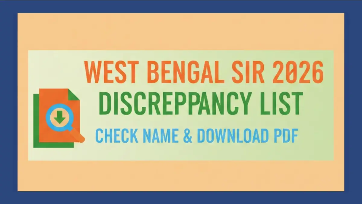 West Bengal SIR 2026 Discrepancy List