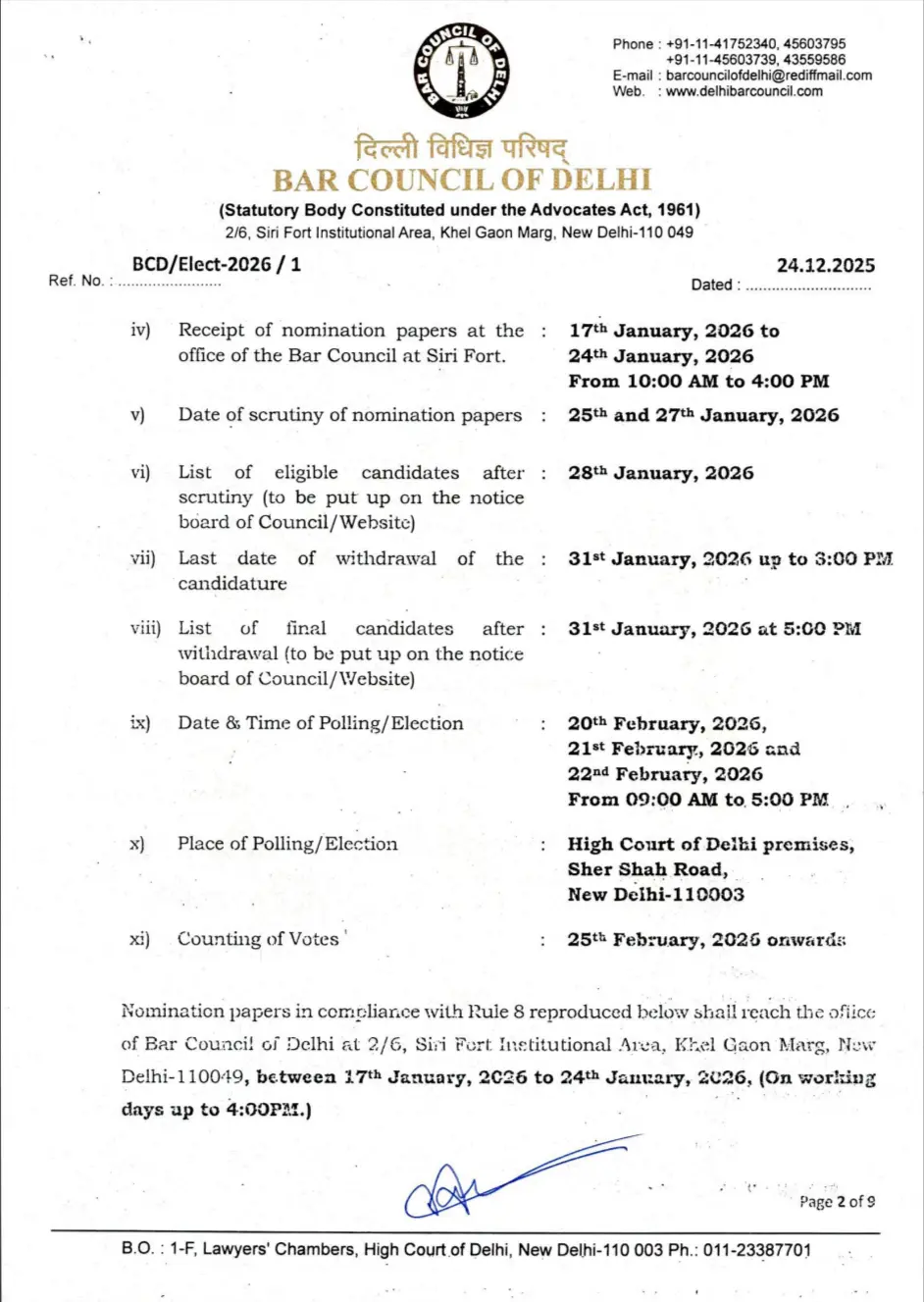 BCD Election Date