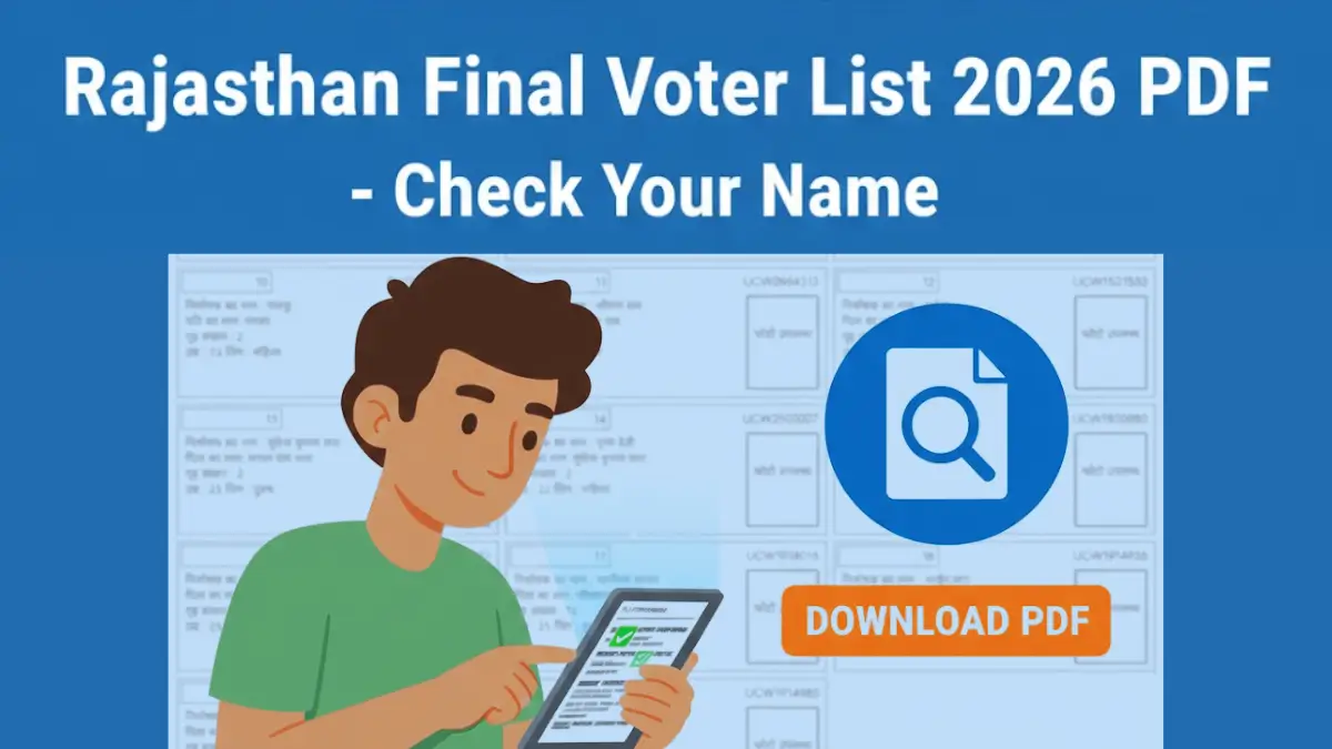 Rajasthan Final Roll Voter list 2026 PDF