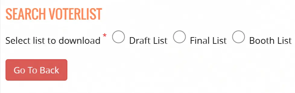 Search Voter List