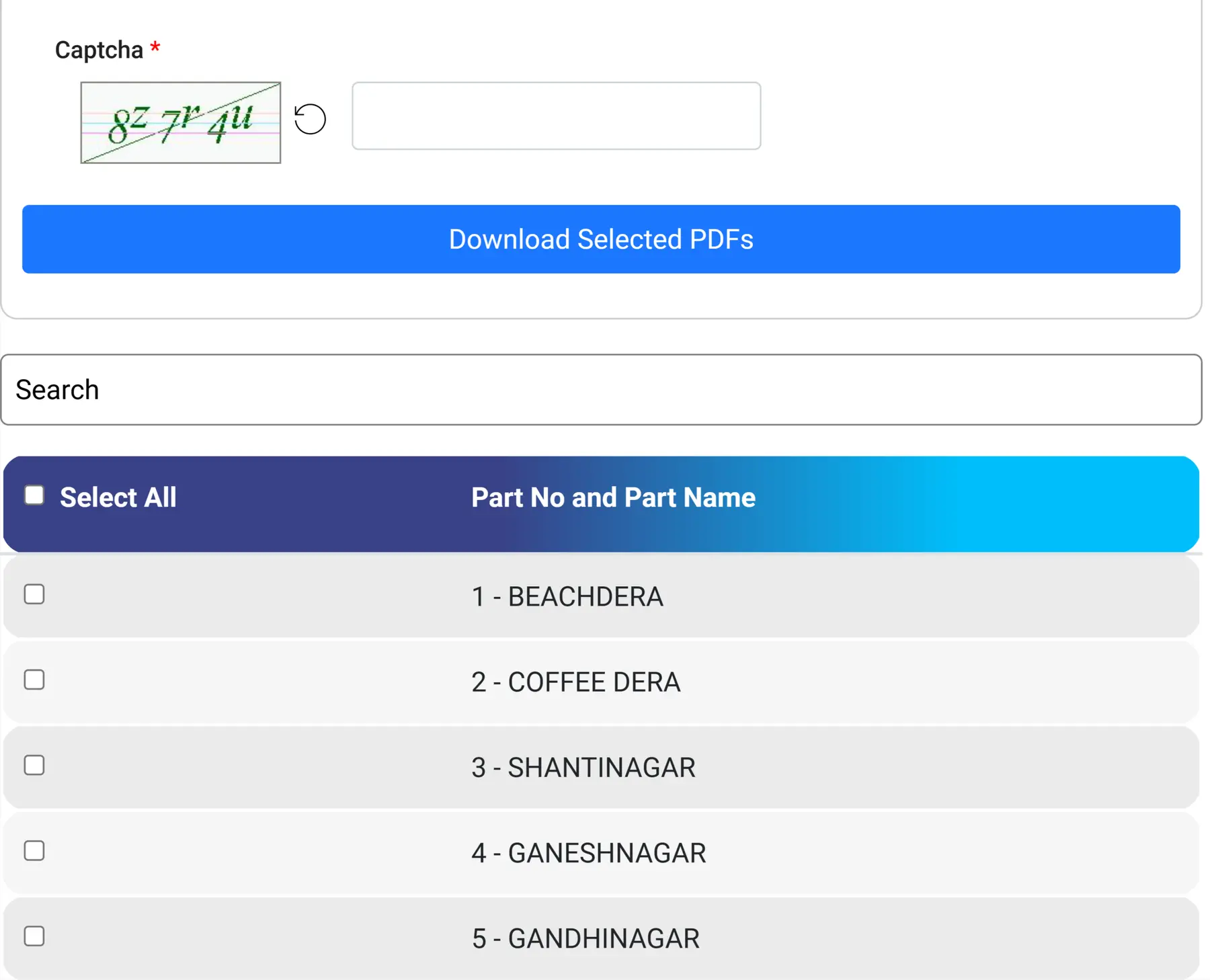 Select Part Number and Name
