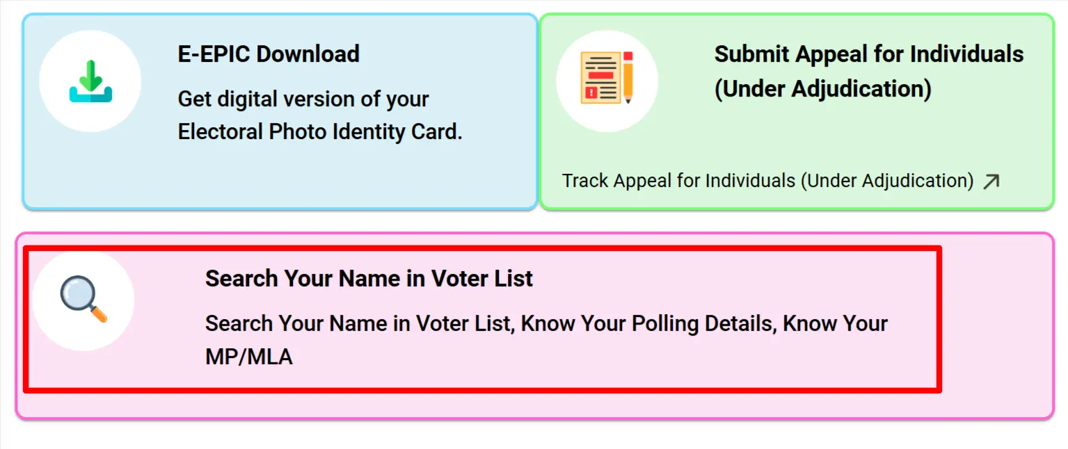 Search Your Name in Voter List Link