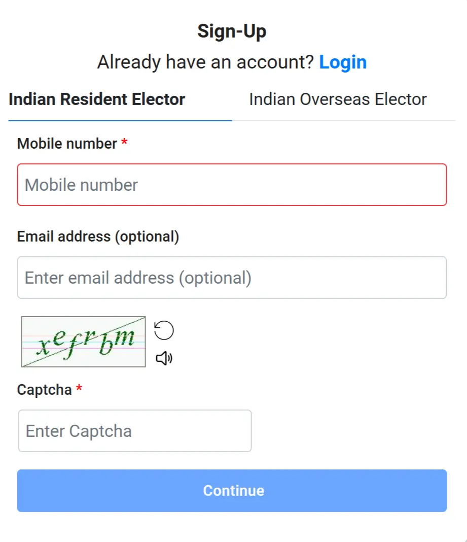 Enter Mobile No, EMail ID & Captcha Code