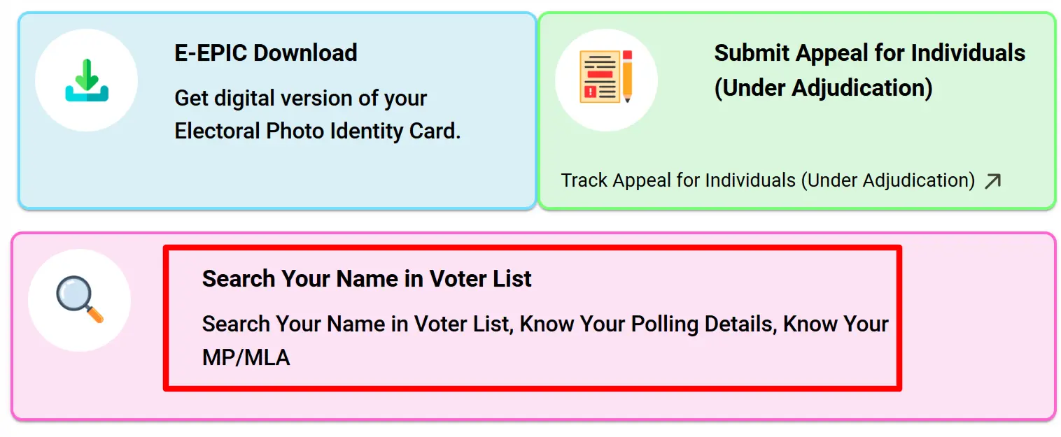 Search Name in Voter List